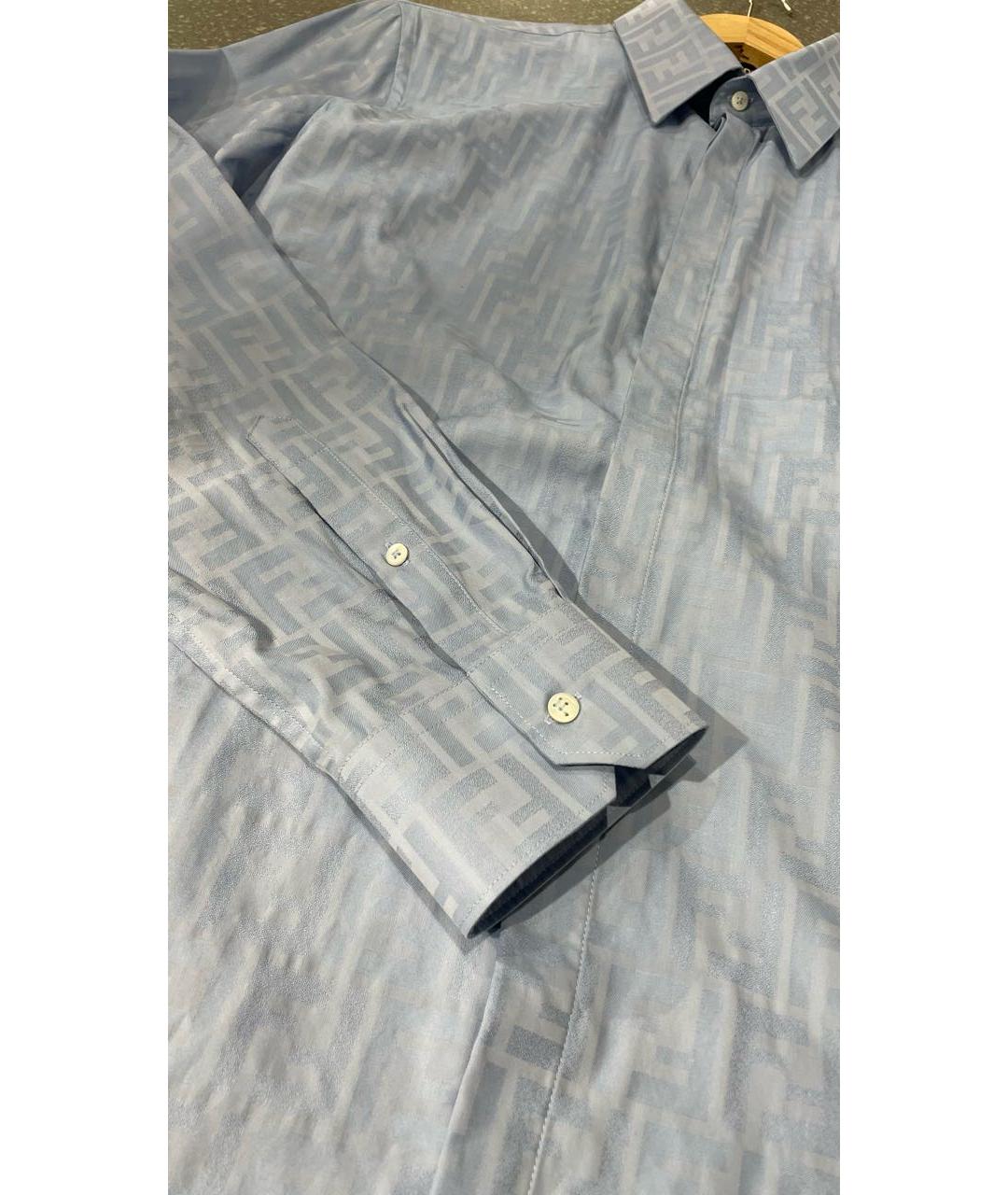FENDI Голубая хлопковая кэжуал рубашка, фото 4