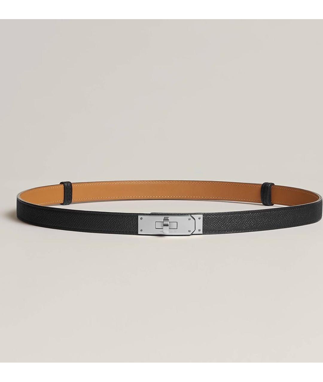 HERMES Черный кожаный ремень, фото 4
