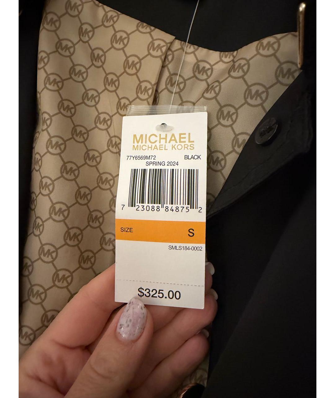 MICHAEL KORS Черный хлопковый тренч/плащ, фото 6