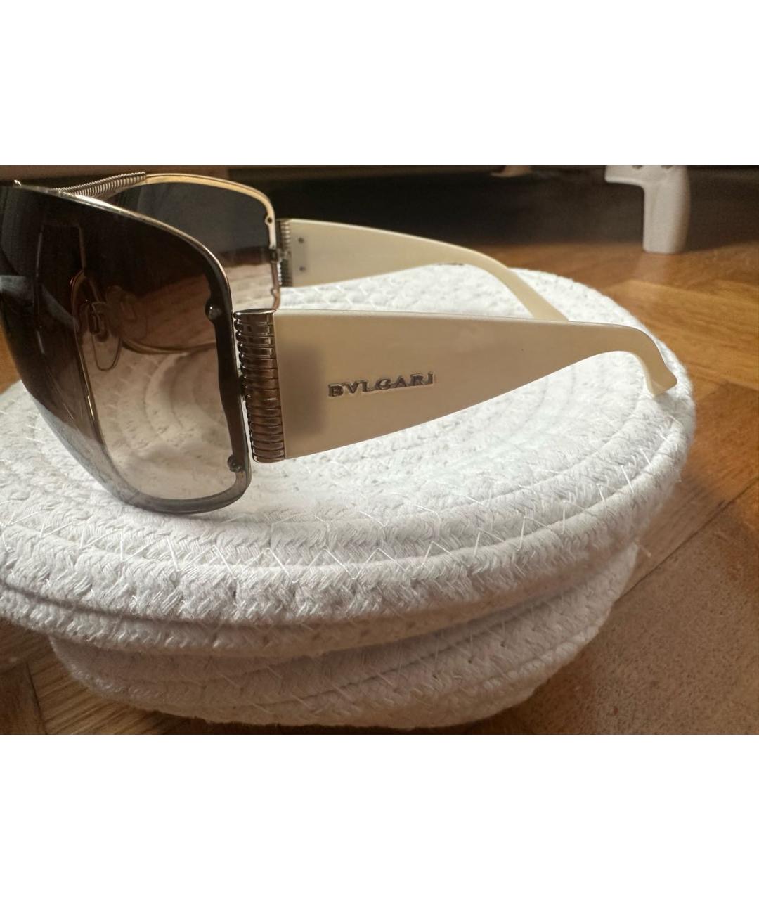 BVLGARI Коричневые пластиковые солнцезащитные очки, фото 2