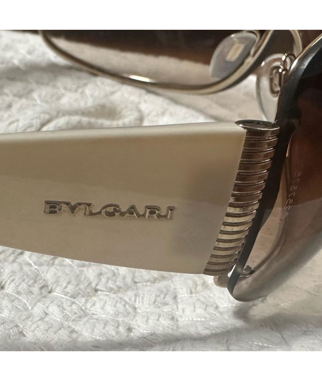 BVLGARI Коричневые пластиковые солнцезащитные очки, фото 3