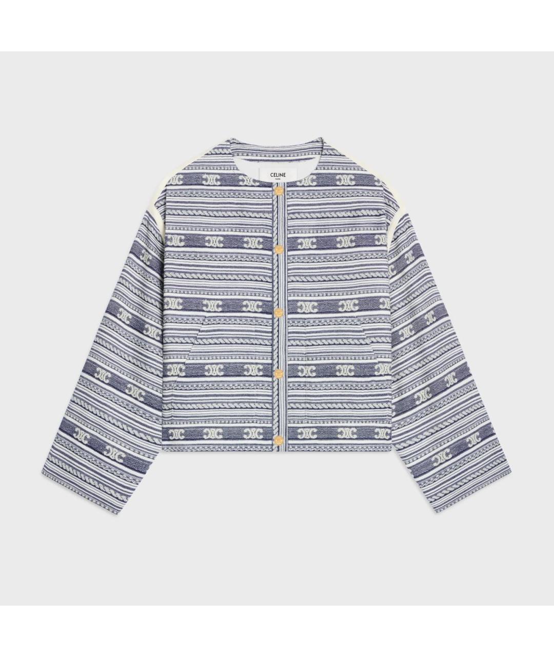CELINE Синий хлопковый жакет/пиджак, фото 1