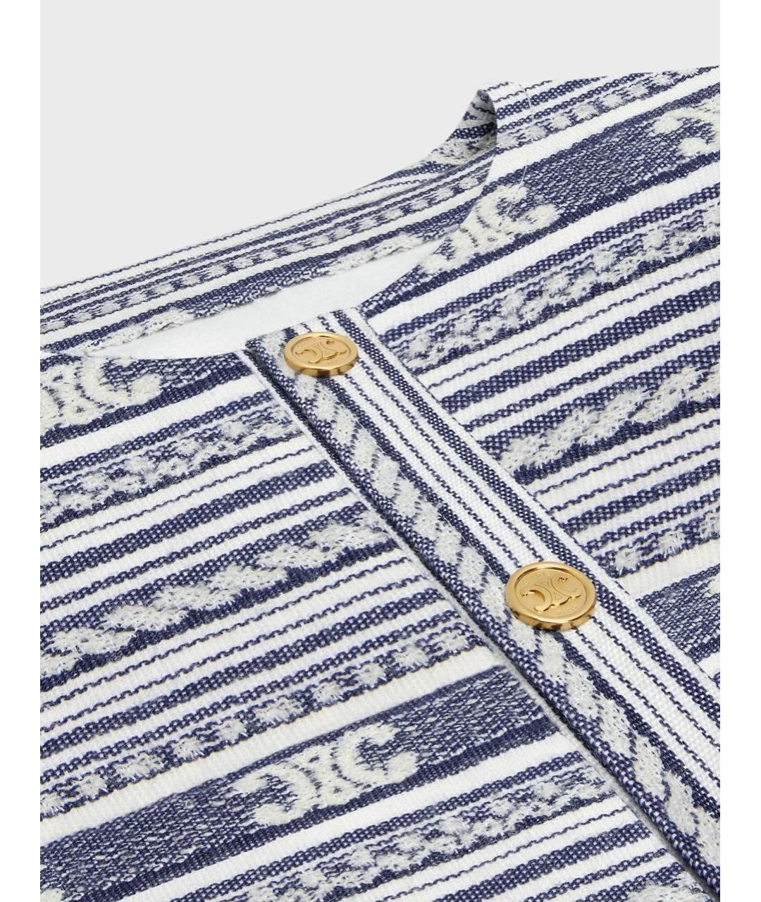 CELINE Синий хлопковый жакет/пиджак, фото 3