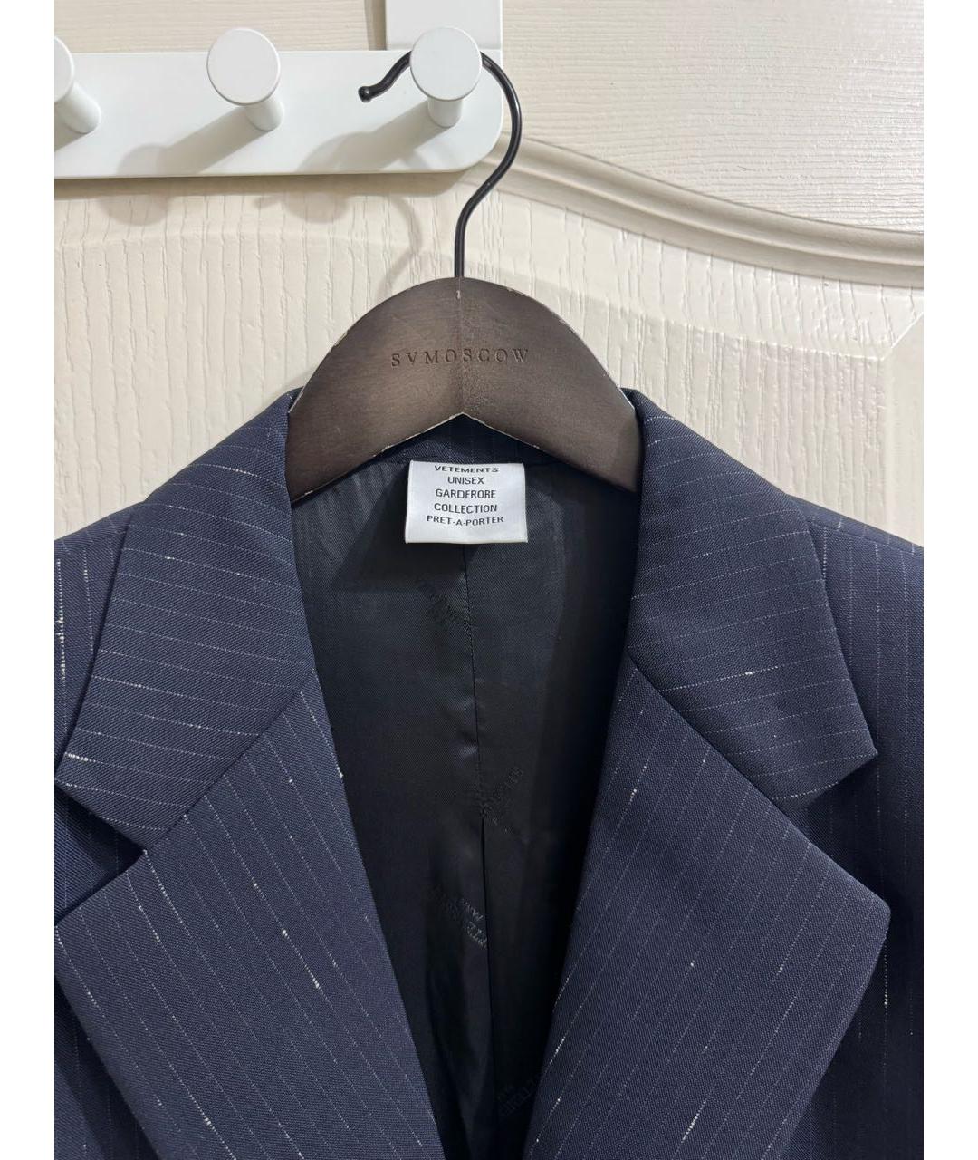 VETEMENTS Темно-синий шерстяной жилет, фото 4