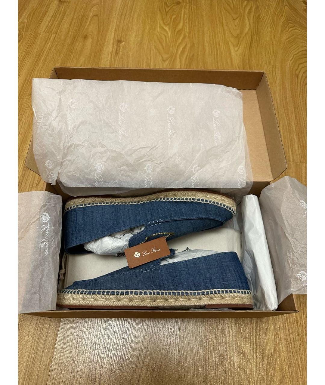 LORO PIANA Синие текстильные эспадрильи, фото 5