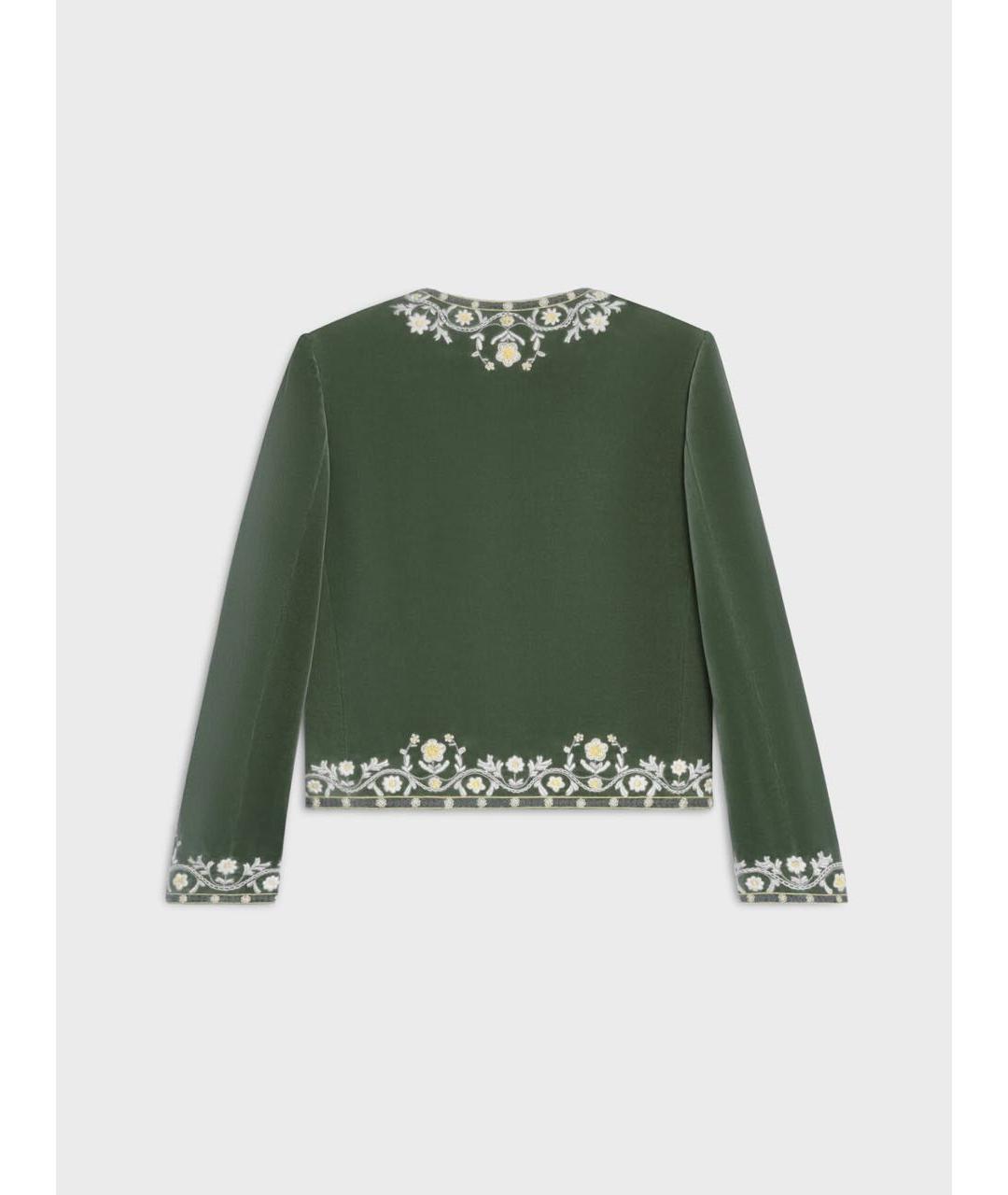 CELINE Зеленый хлопковый жакет/пиджак, фото 2