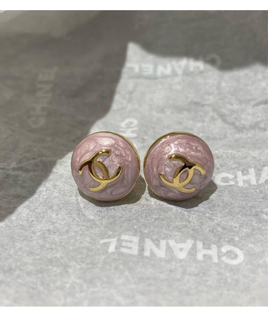 CHANEL Розовые серьги, фото 4