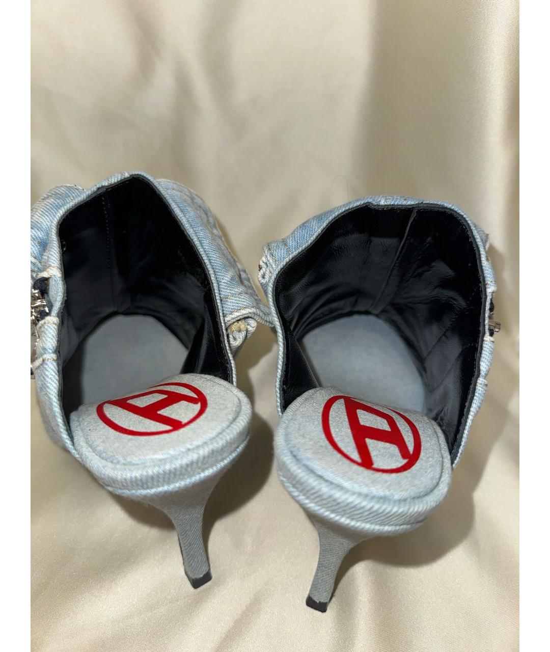 DIESEL Голубые текстильные мюли, фото 4