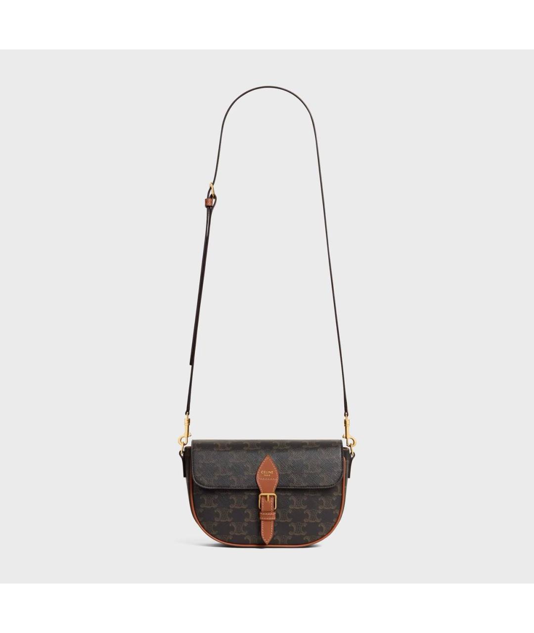 CELINE Коричневая сумка с короткими ручками, фото 3