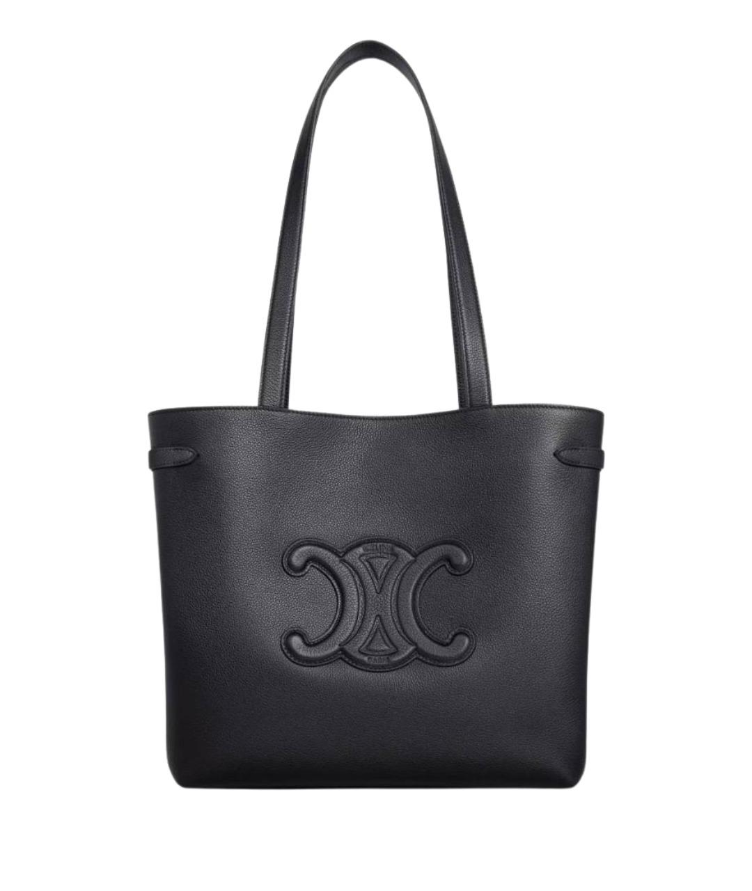 CELINE Черная кожаная сумка тоут, фото 1