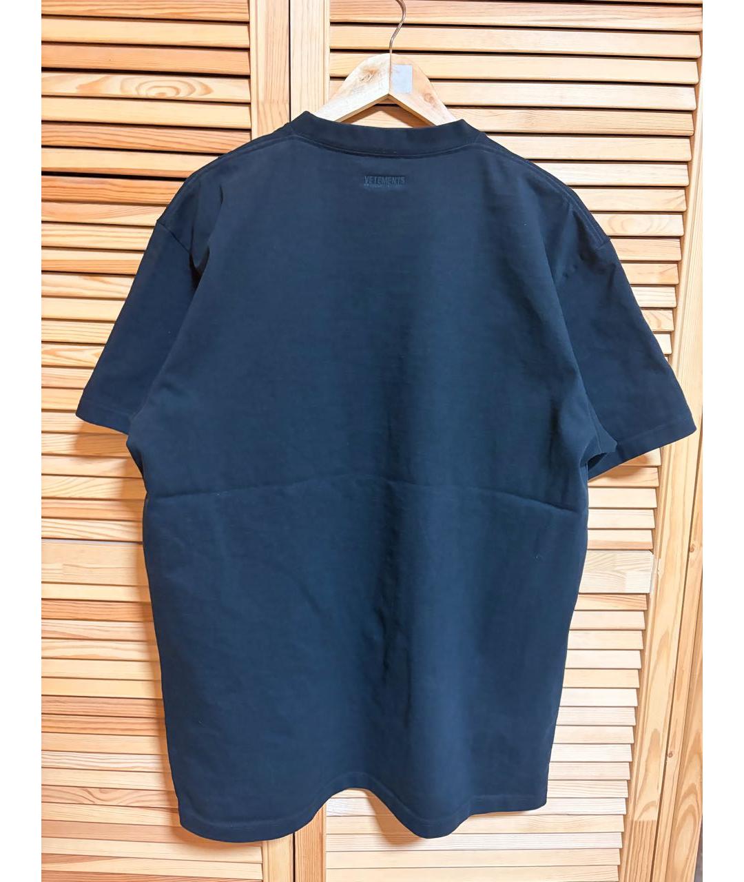 VETEMENTS Черная хлопковая футболка, фото 2