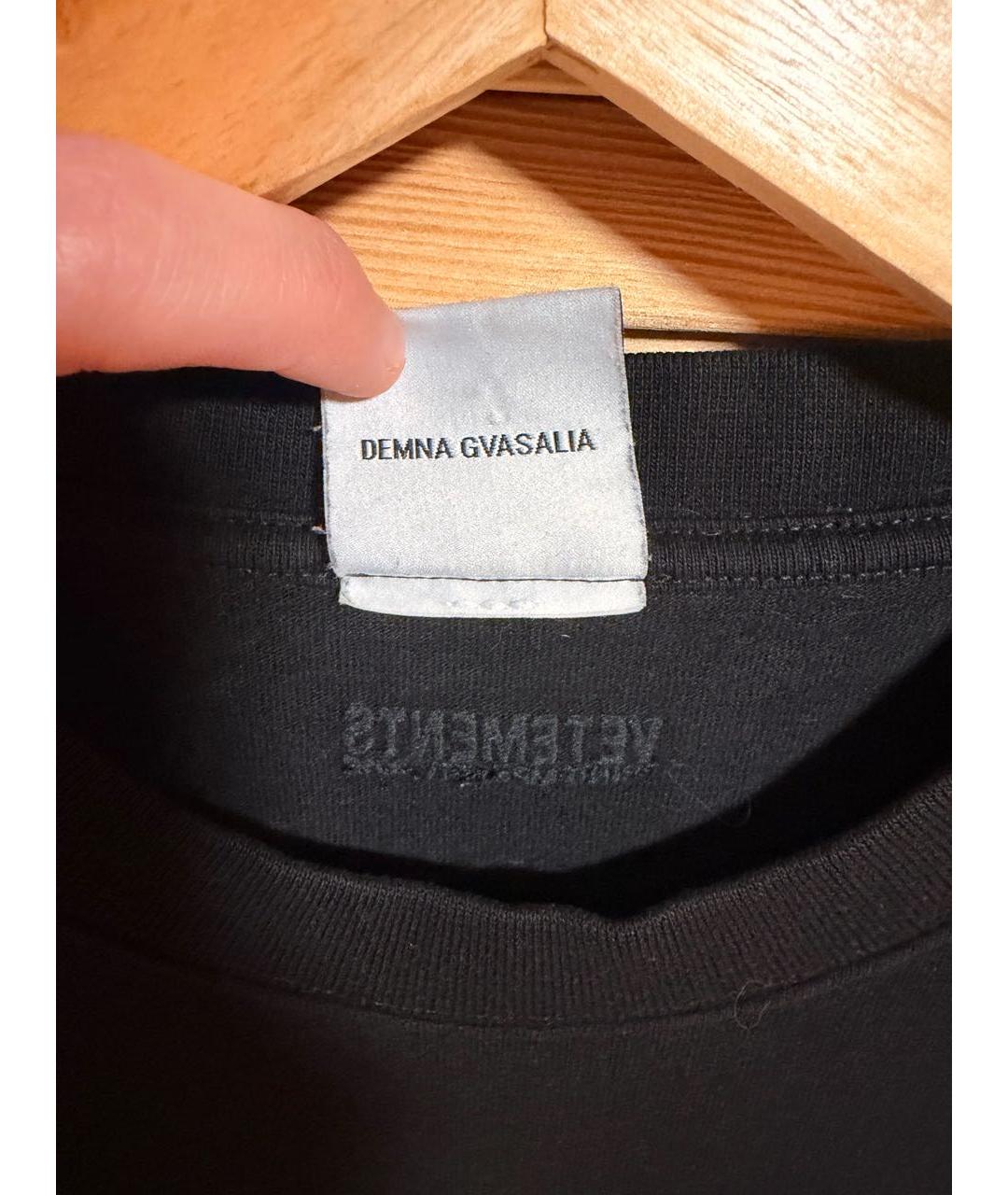 VETEMENTS Черная хлопковая футболка, фото 5