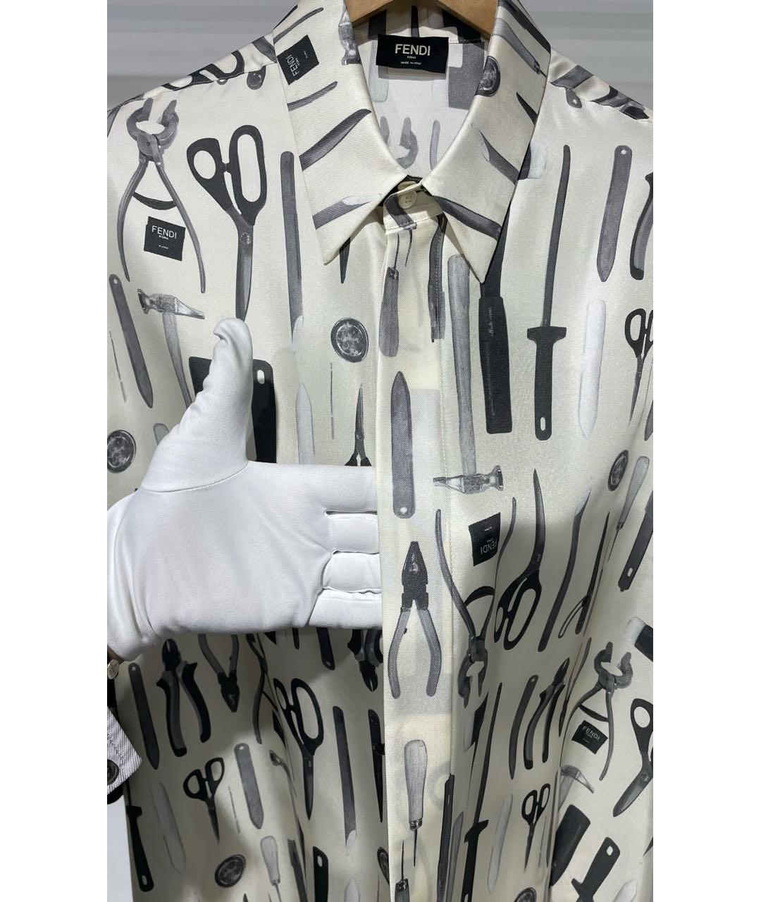 FENDI Мульти шелковая кэжуал рубашка, фото 4