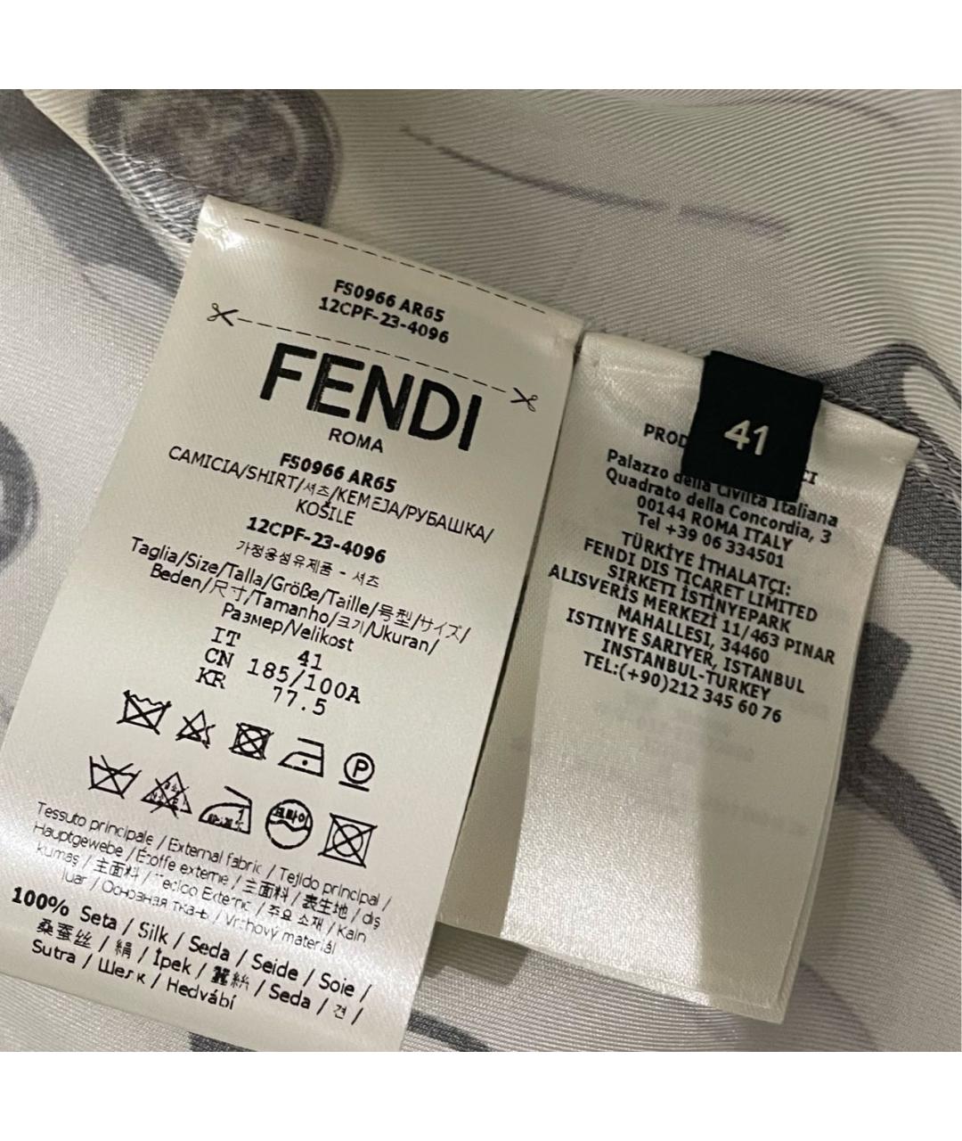 FENDI Мульти шелковая кэжуал рубашка, фото 5
