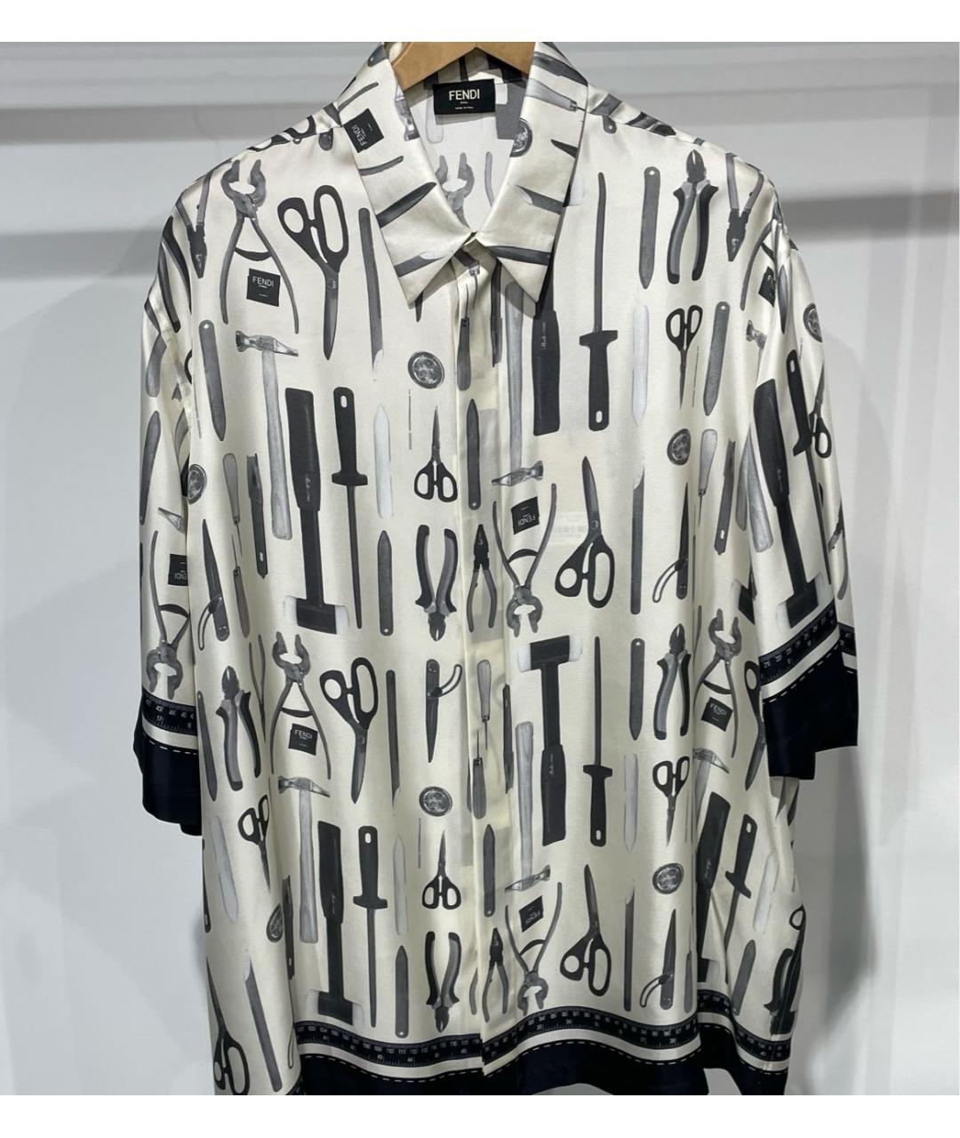 FENDI Мульти шелковая кэжуал рубашка, фото 7