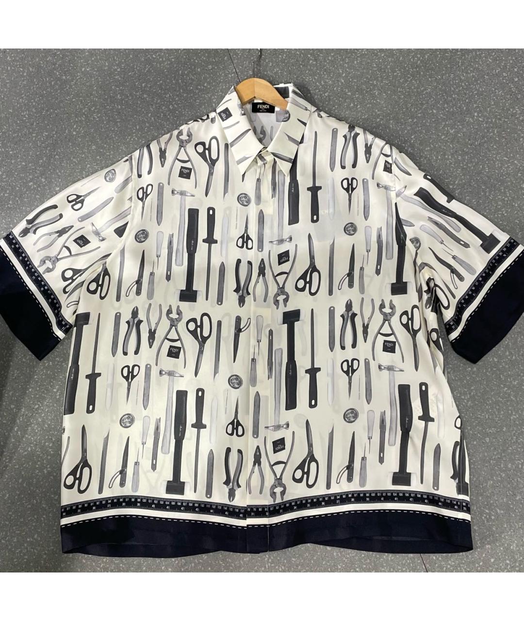 FENDI Мульти шелковая кэжуал рубашка, фото 8