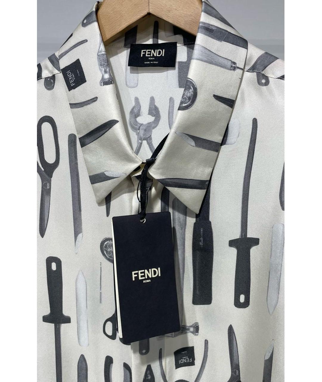 FENDI Мульти шелковая кэжуал рубашка, фото 3