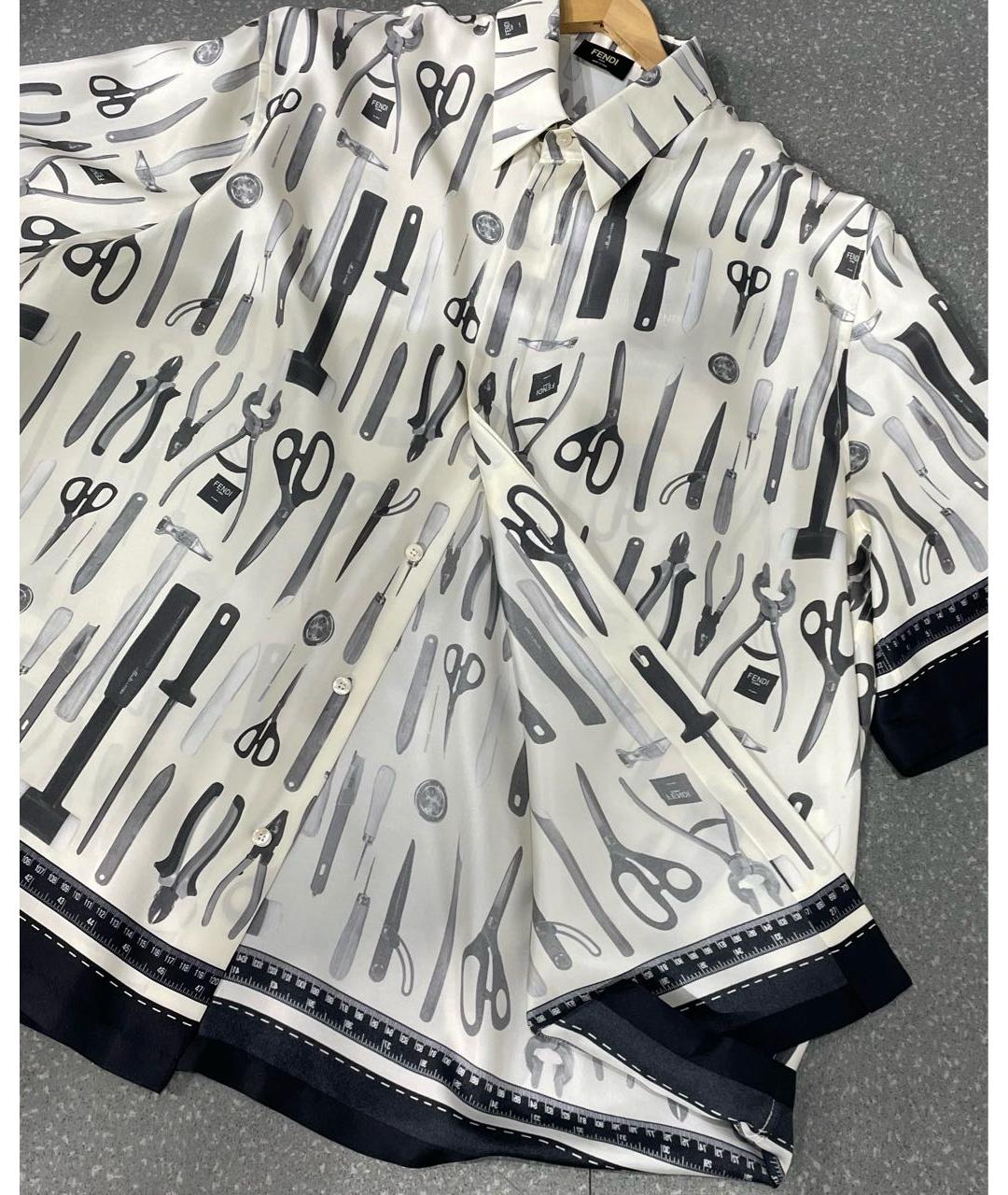 FENDI Мульти шелковая кэжуал рубашка, фото 6