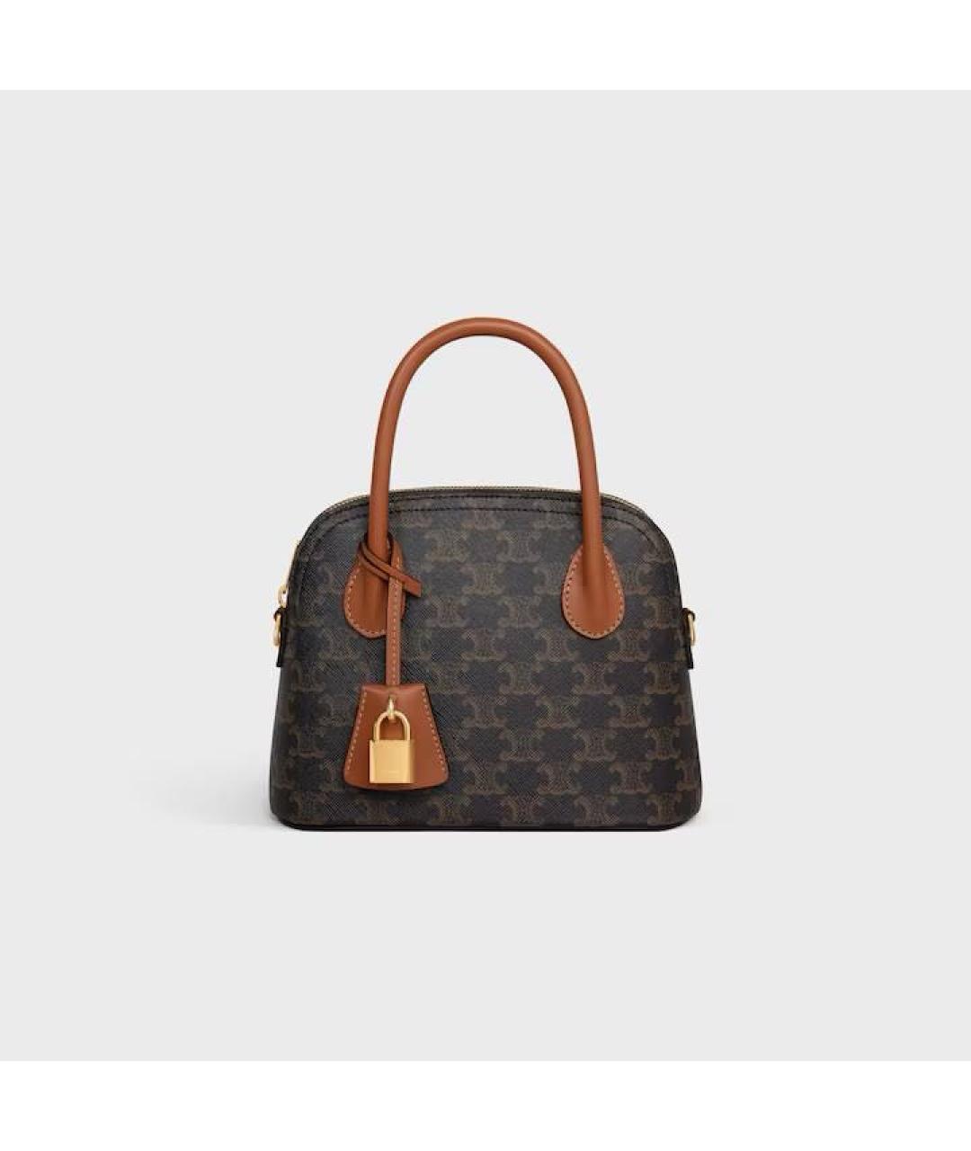 CELINE Коричневая сумка с короткими ручками, фото 5