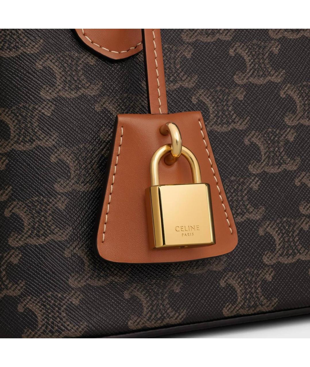 CELINE Коричневая сумка с короткими ручками, фото 4