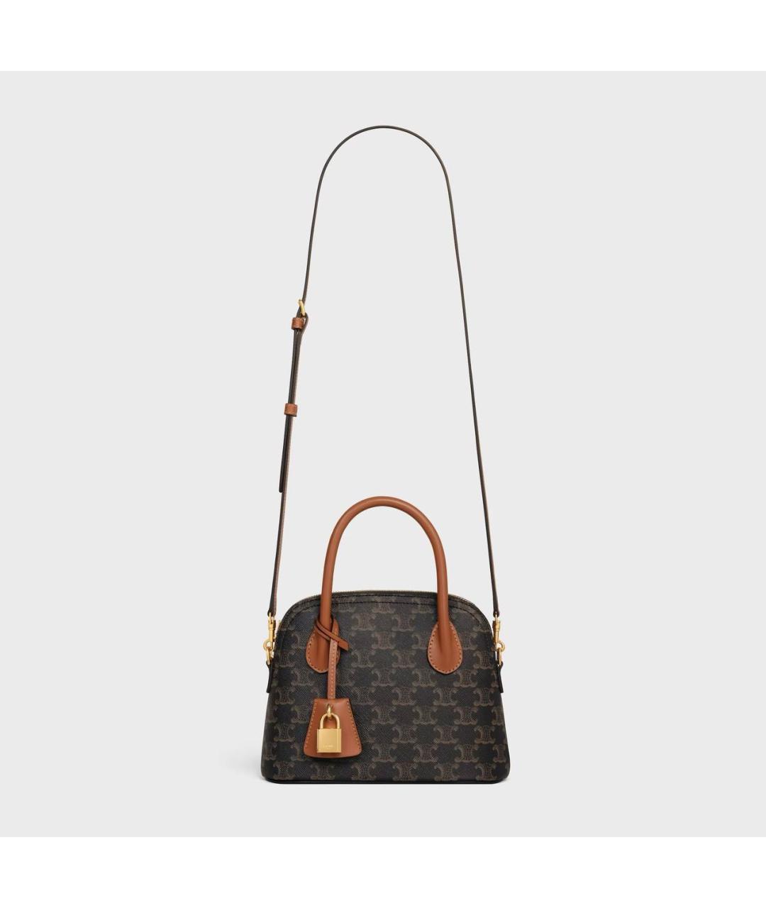 CELINE Коричневая сумка с короткими ручками, фото 3