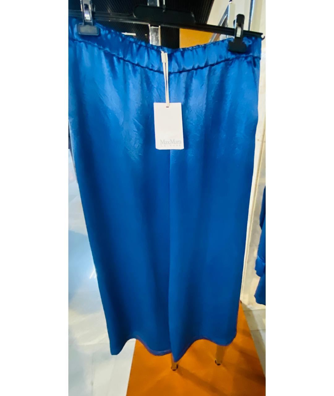 MAX MARA Синий вискозный костюм с брюками, фото 2