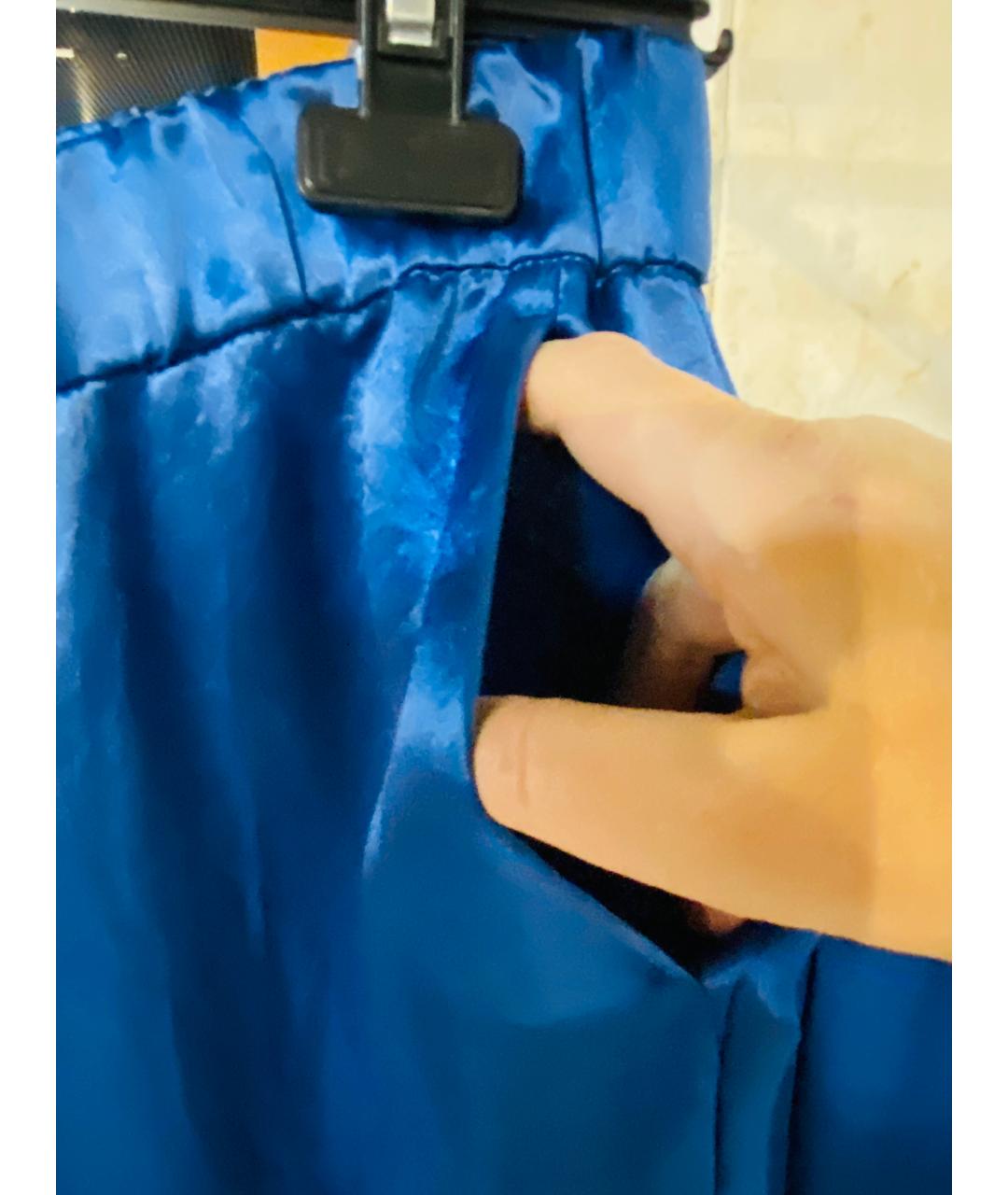 MAX MARA Синий вискозный костюм с брюками, фото 7