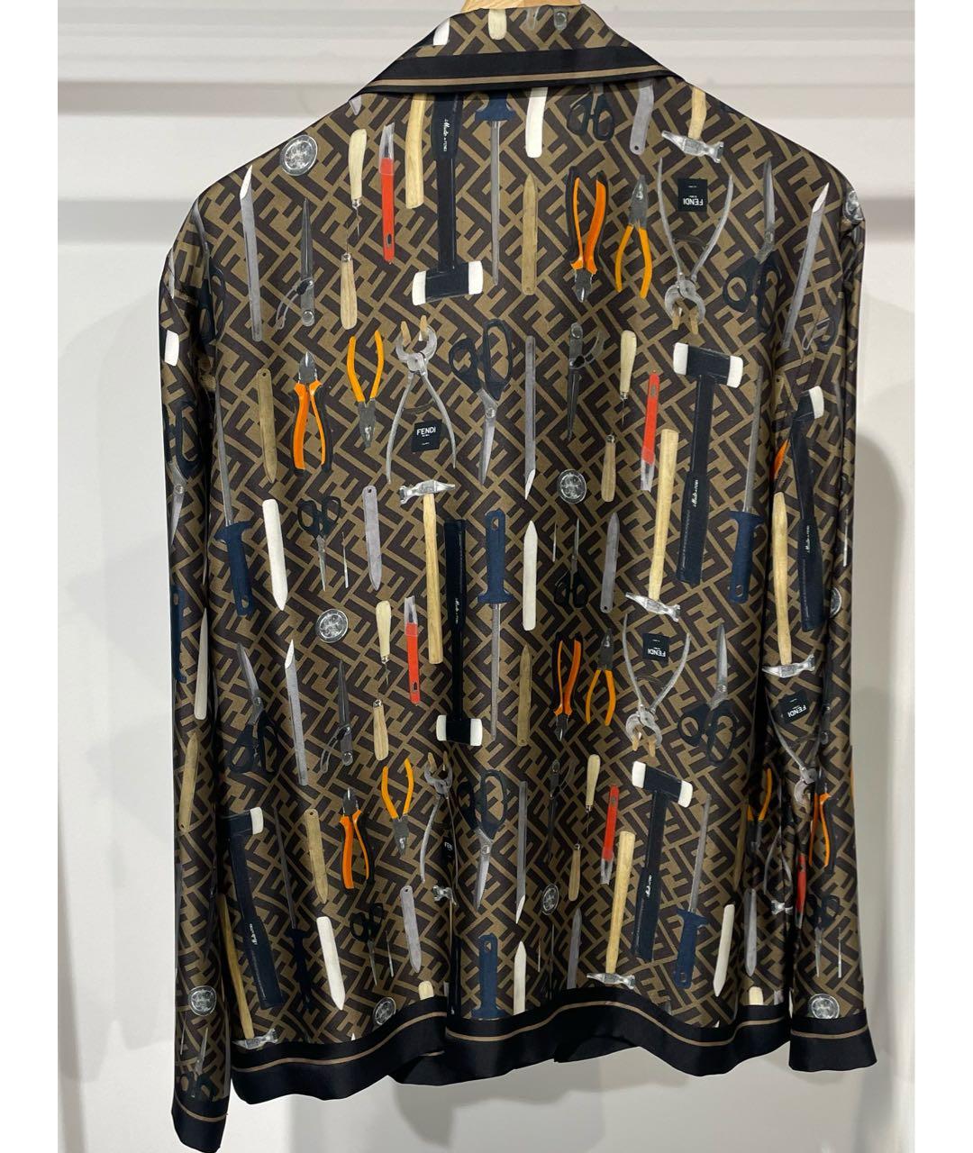 FENDI Мульти шелковая кэжуал рубашка, фото 3