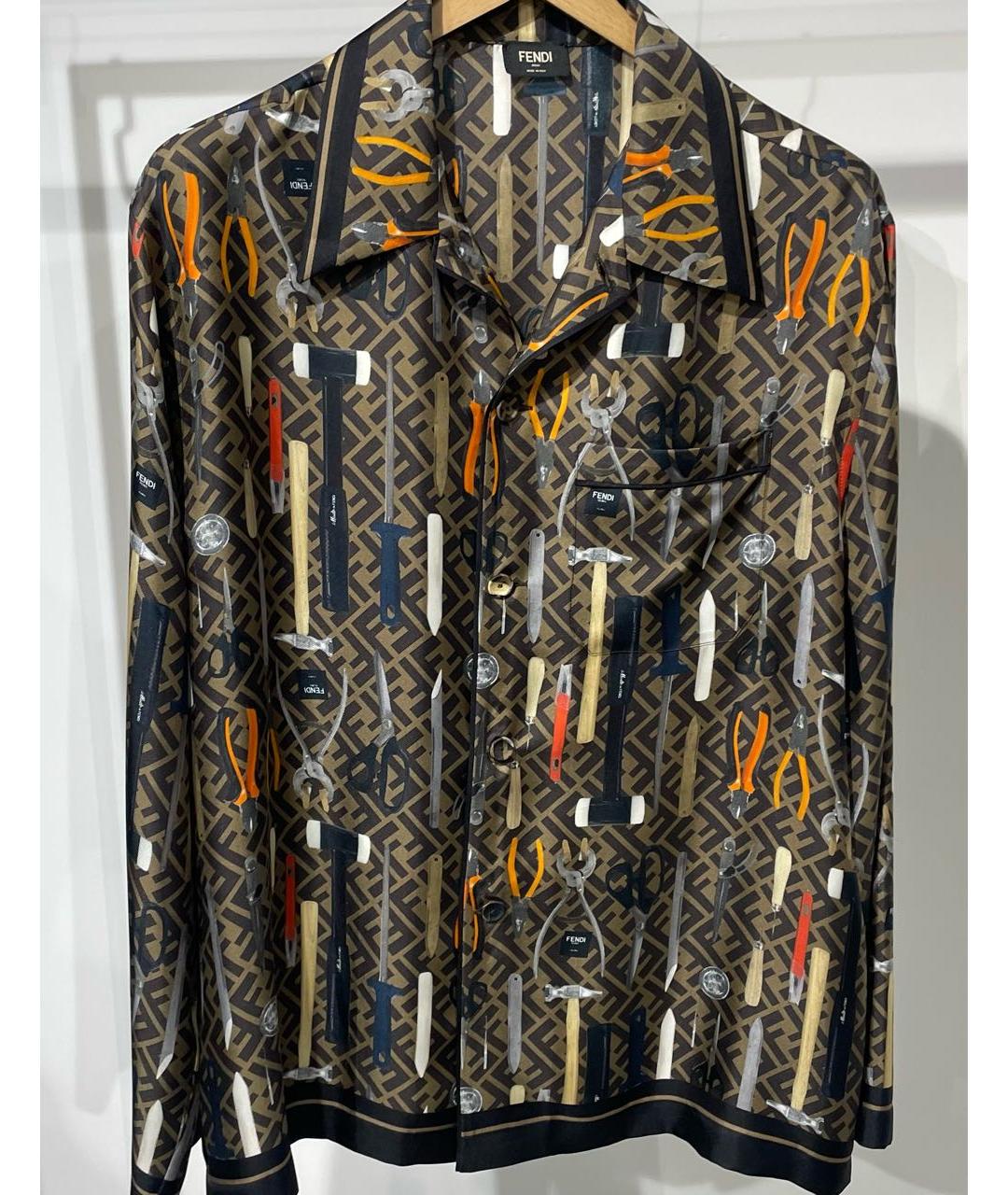 FENDI Мульти шелковая кэжуал рубашка, фото 2
