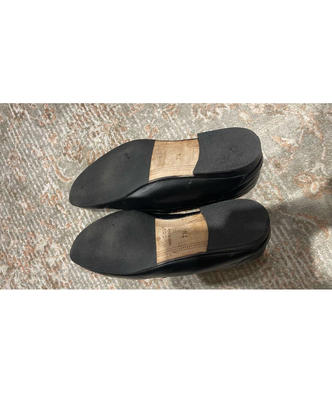 GUCCI Черные кожаные лоферы, фото 6