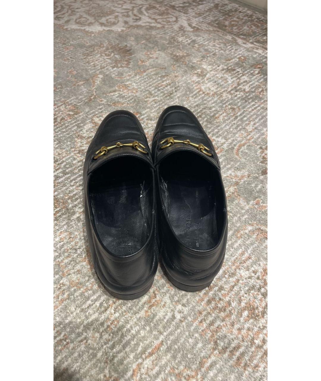 GUCCI Черные кожаные лоферы, фото 4