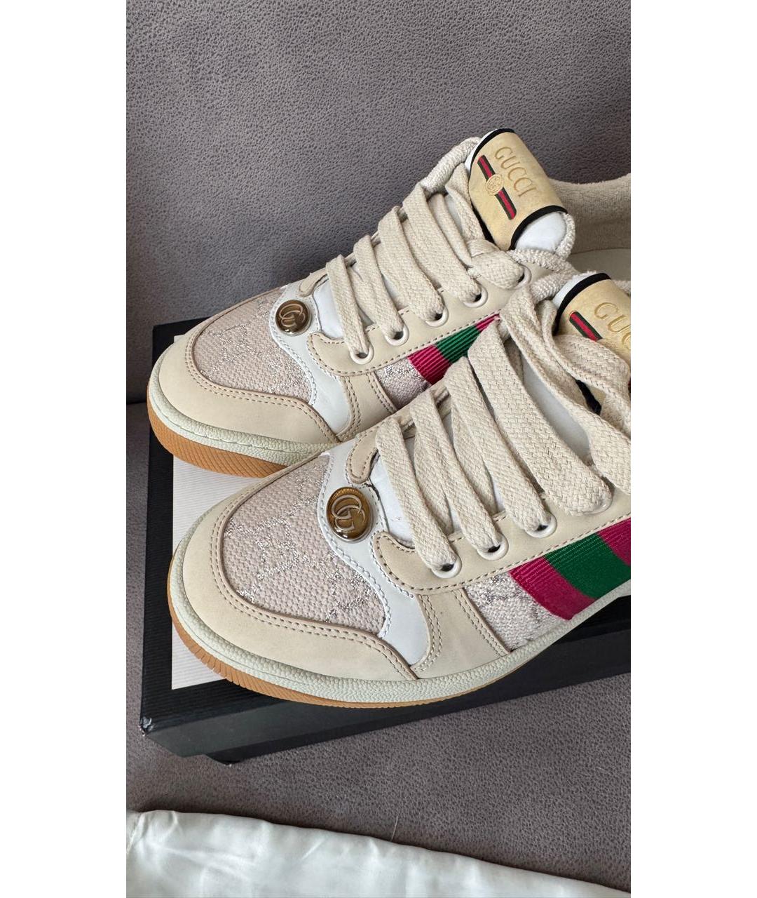 GUCCI Бежевые кеды, фото 5