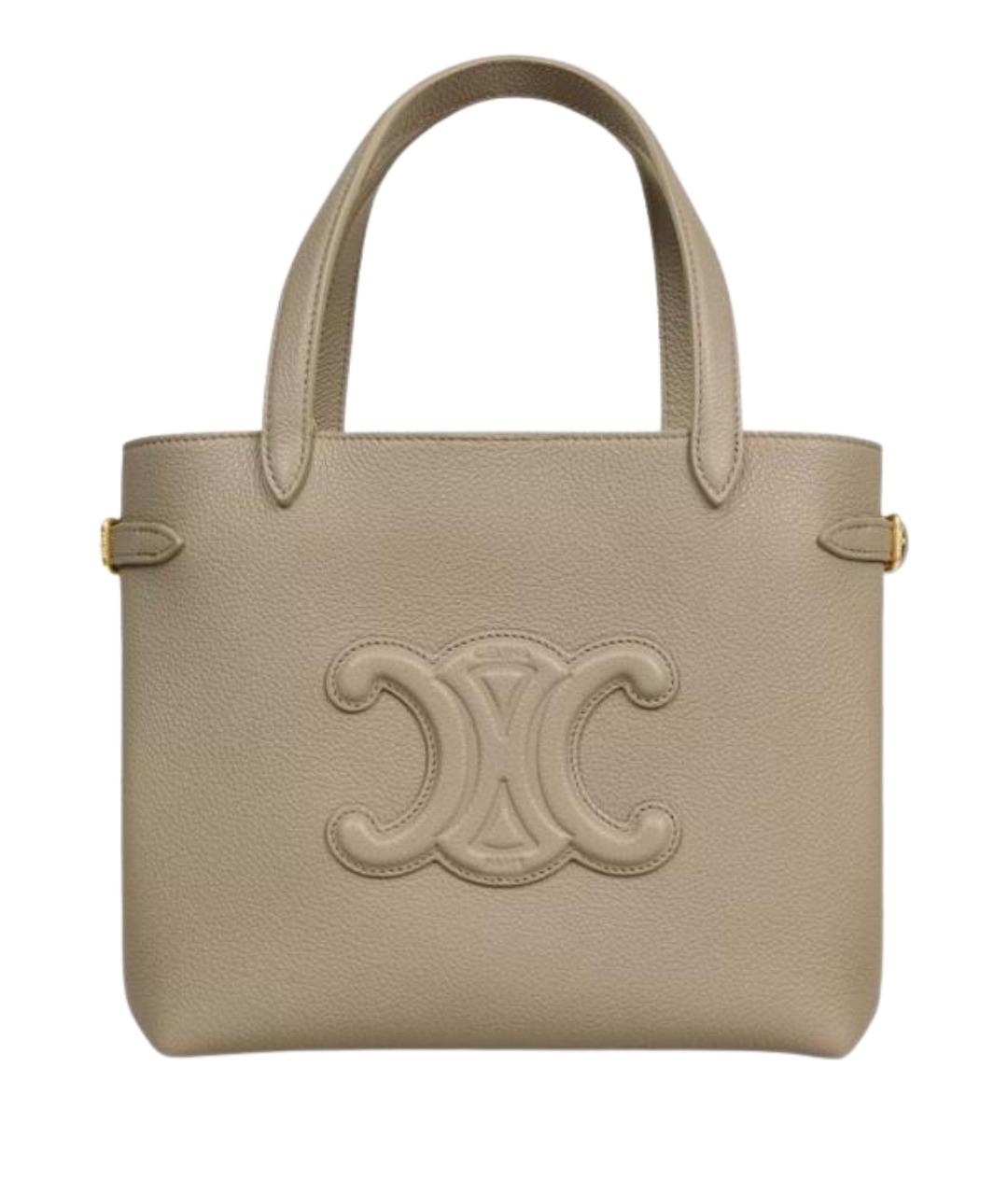 CELINE Хаки кожаная сумка тоут, фото 1