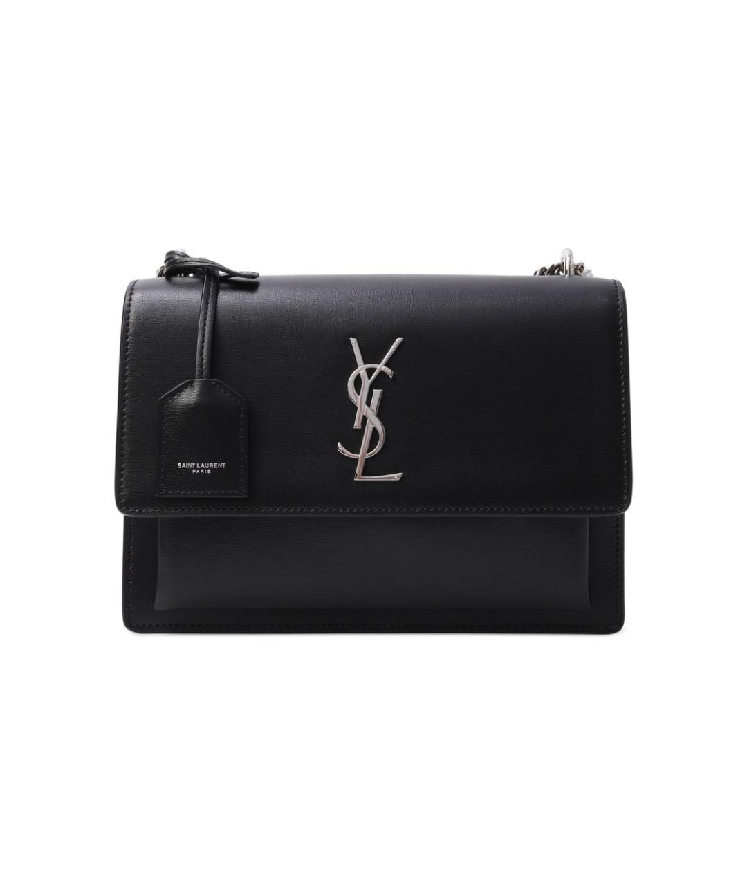 SAINT LAURENT Черная кожаная сумка через плечо, фото 10