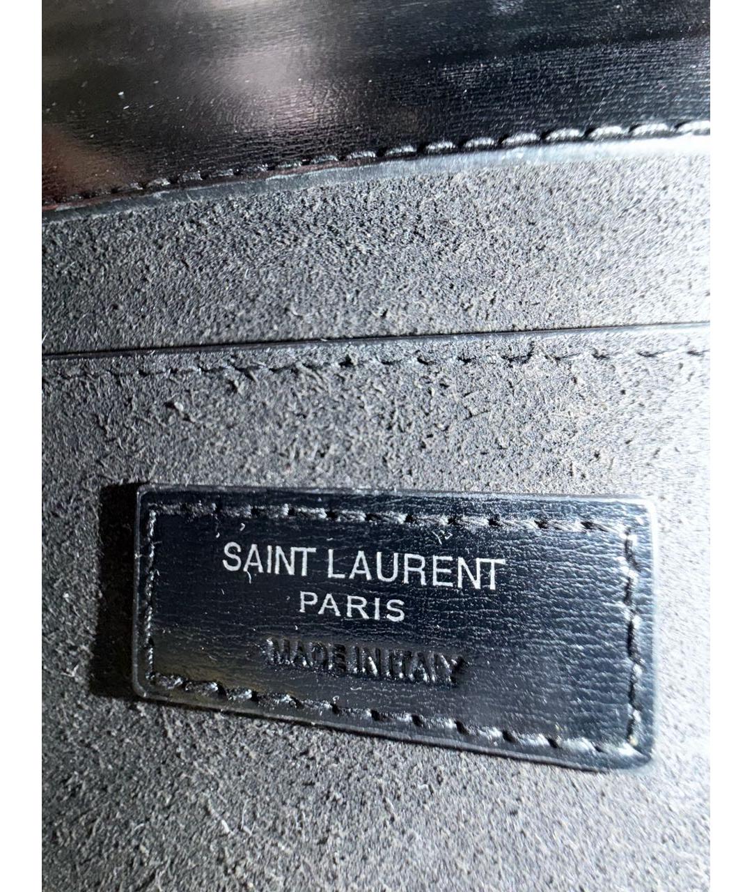 SAINT LAURENT Черная кожаная сумка через плечо, фото 4