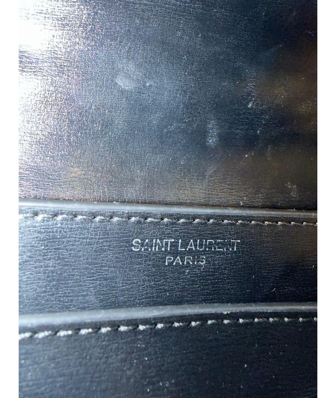 SAINT LAURENT Черная кожаная сумка через плечо, фото 5