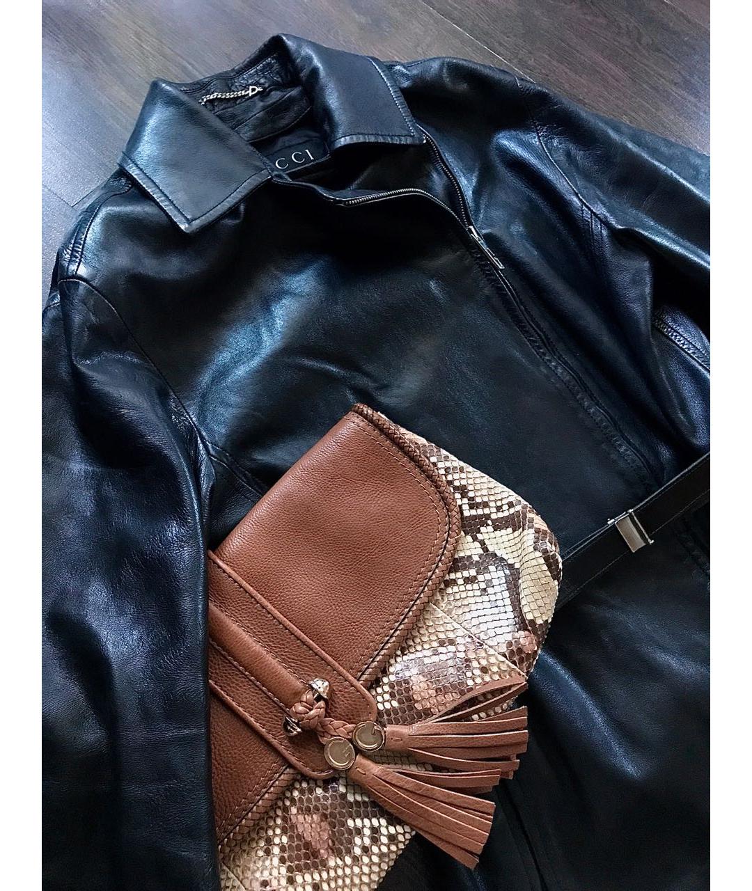 GUCCI Черная кожаная куртка, фото 7