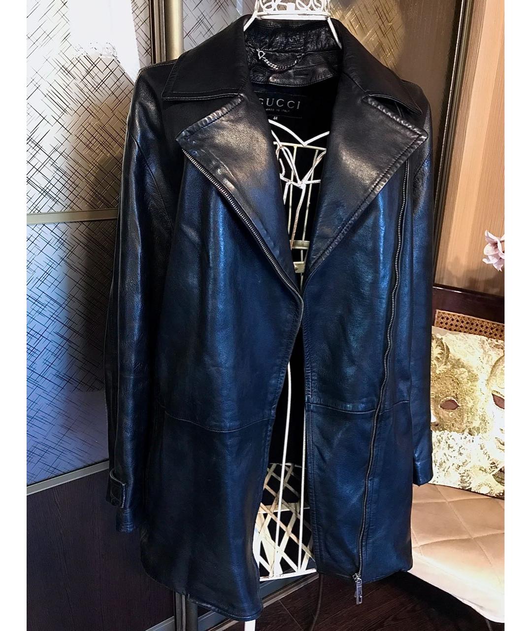 GUCCI Черная кожаная куртка, фото 9