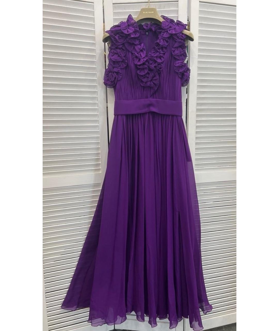 ELIE SAAB Фиолетовое шелковое вечернее платье, фото 6