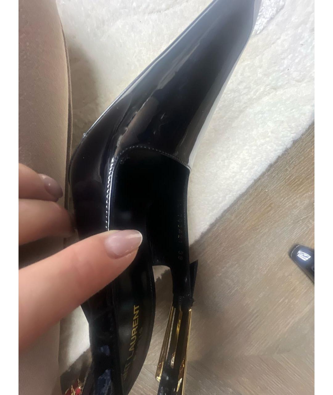 SAINT LAURENT Черные туфли из лакированной кожи, фото 6