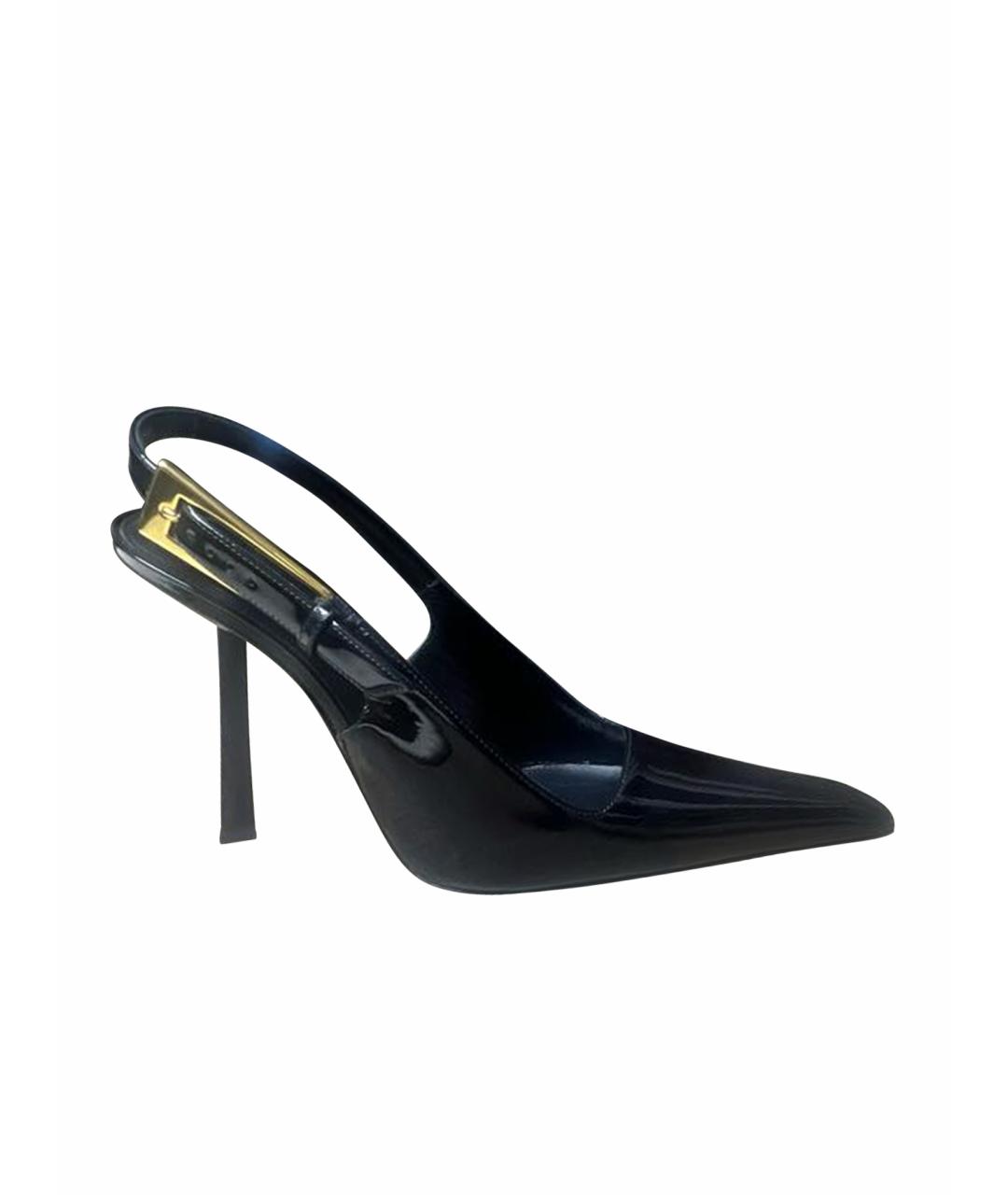 SAINT LAURENT Черные туфли из лакированной кожи, фото 1