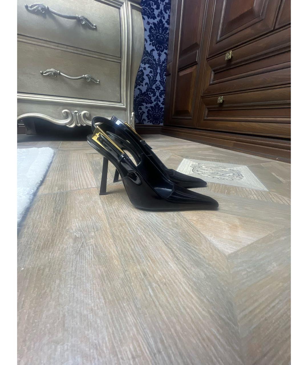 SAINT LAURENT Черные туфли из лакированной кожи, фото 8