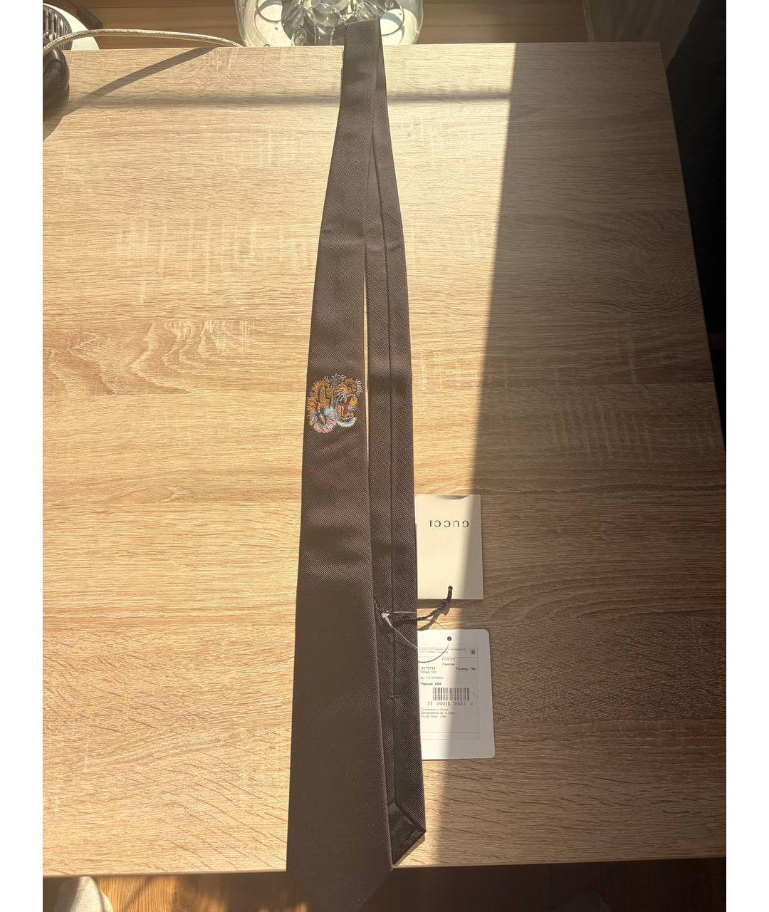 GUCCI Черный шелковый галстук, фото 4