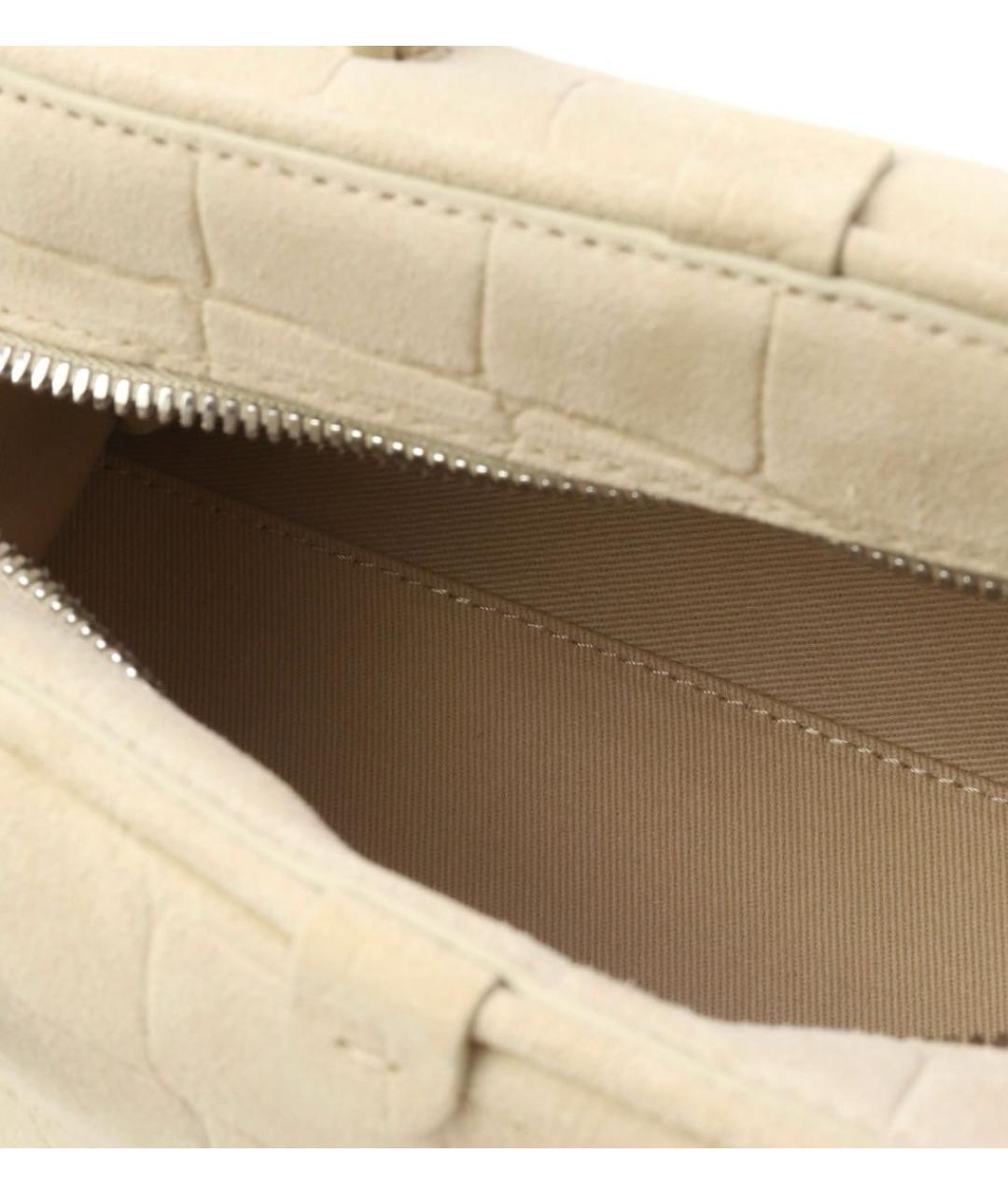 JACQUEMUS Бежевая замшевая сумка с короткими ручками, фото 4