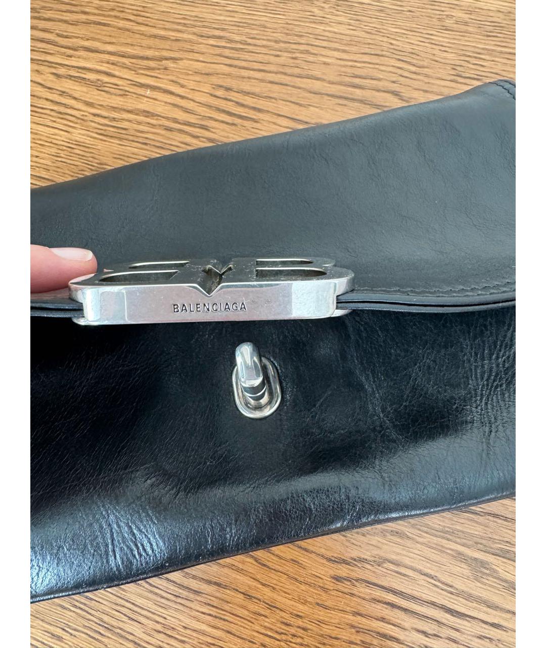 BALENCIAGA Черная кожаная сумка через плечо, фото 7