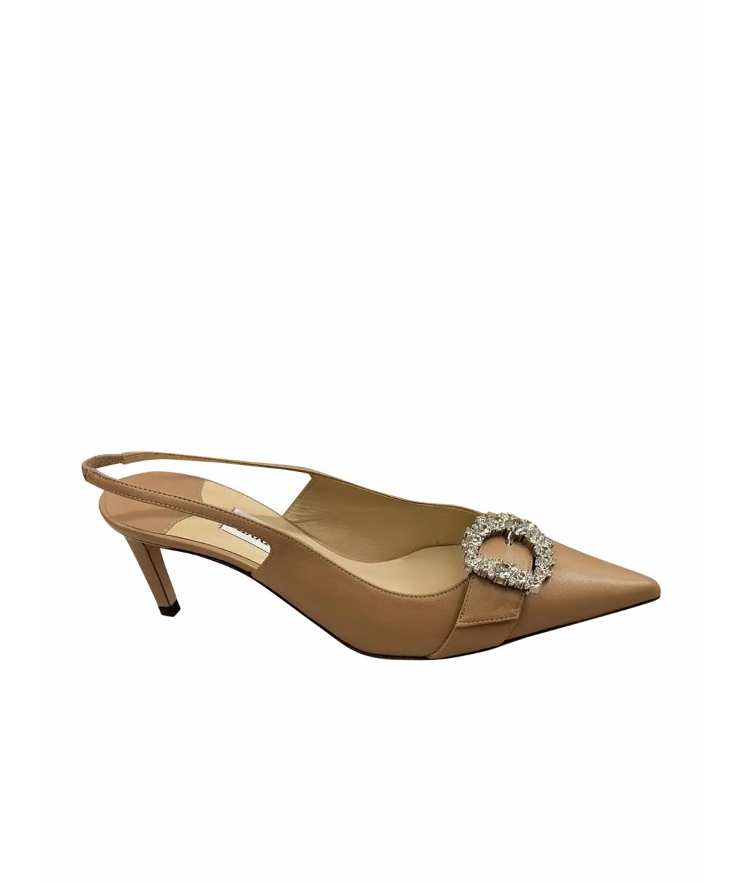 JIMMY CHOO Бежевые кожаные туфли, фото 1