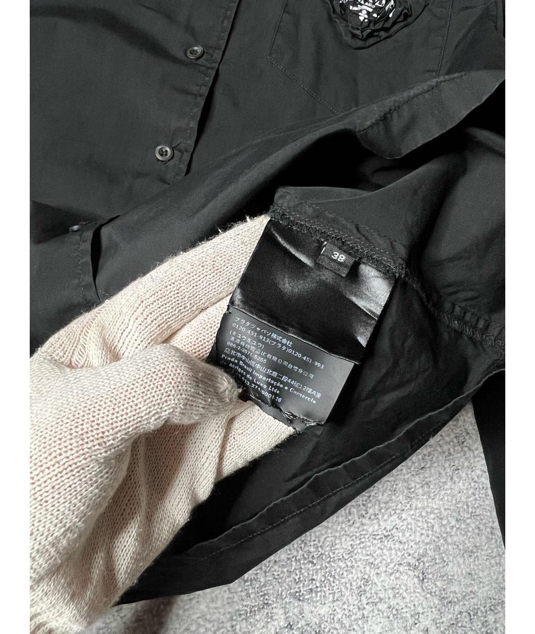 PRADA Черная хлопковая рубашка, фото 5