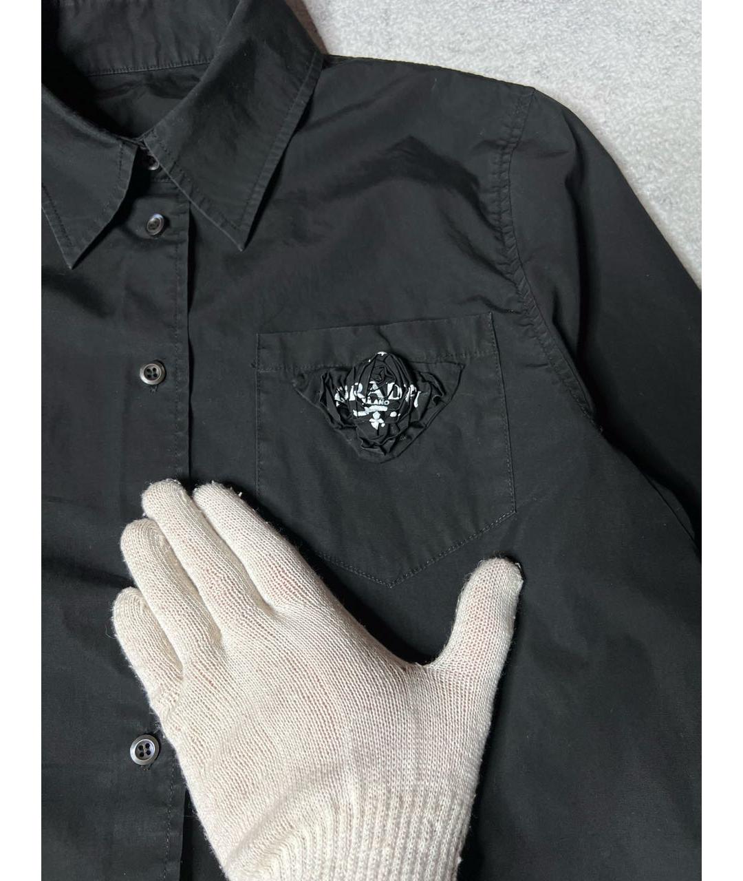 PRADA Черная хлопковая рубашка, фото 4