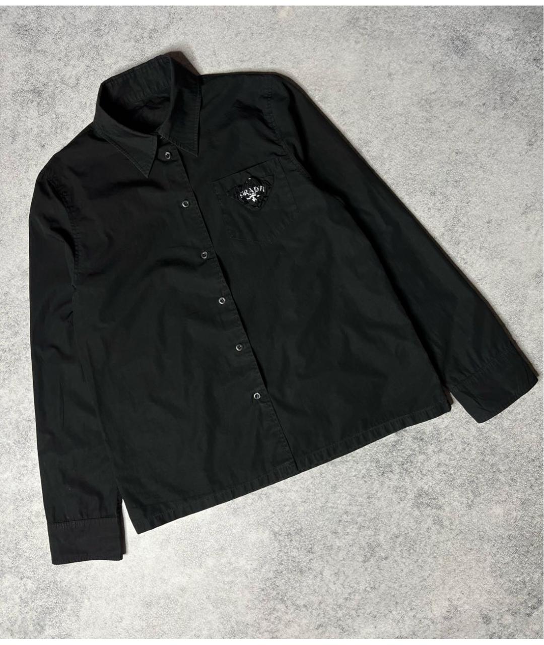 PRADA Черная хлопковая рубашка, фото 7