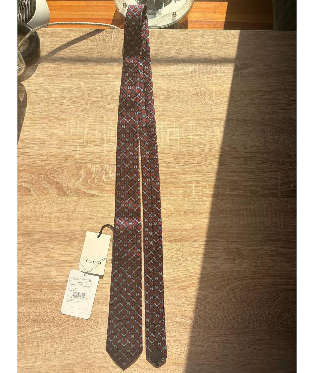 GUCCI Темно-синий шелковый галстук, фото 5